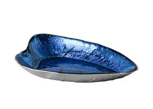 Quality CE Silver Blue Hand Made Lead Free Crystal Glass Plates wholesale