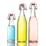 Wholesale 250Ml 500Ml Round Glass Juice Bottles Glass Drinks Bottle With Lid