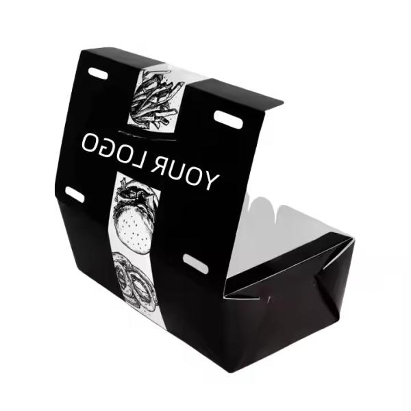 Stamping and Plastics Liner Burger Box with Printed Logo Fast Food Packaging