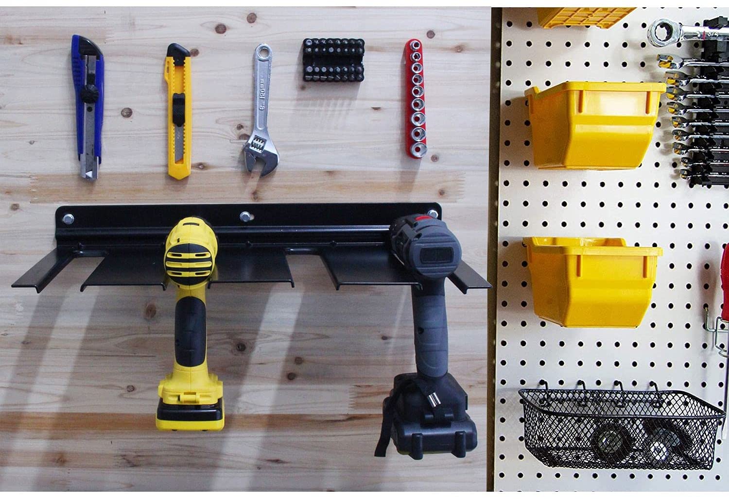 Organize and Store Up to Four Cordless Drills with this Wall-Mounted Storage Rack