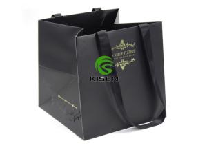 Quality Storage Flower Ribbon Handle Gift Bags Custom Printing Strong Paper Carrier Bags wholesale