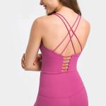 Yoga Women's Strappy Sports Bras Criss Back Workout Padded Wireless Yoga Top