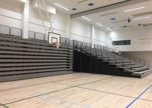 Quality Audience Retractable / Telescopic Retractable Gymnasium Bleachers With Black End Curtains wholesale