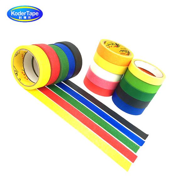 Fluorescent Colour Paper Masking Tape Synthetic Rubber Adhesive ISO Certificatio
