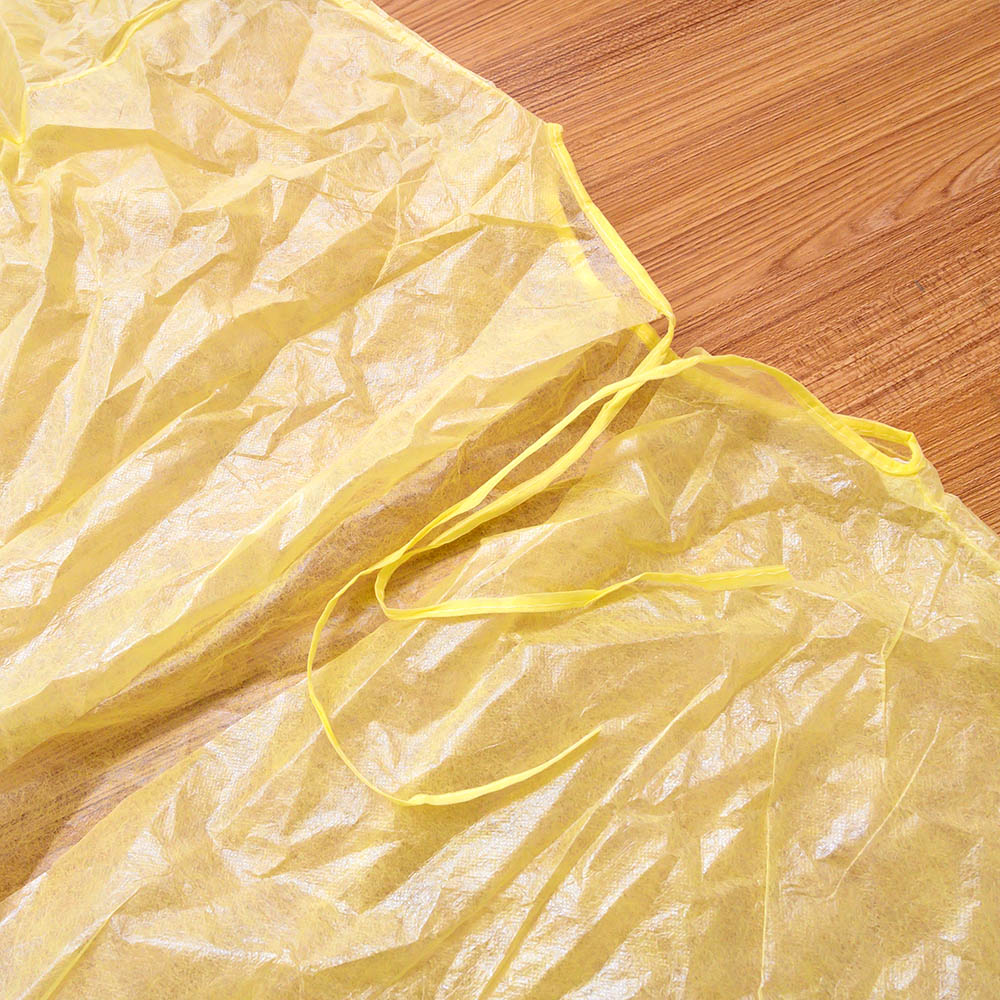 Non Woven Pp Pe Coated Yellow Disposable Surgical Gown For Doctors
