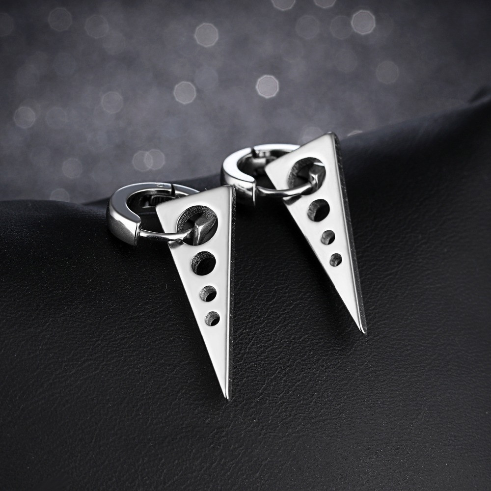 Newest Men's Fashion Jewelry Stainless Steel Triangle Hoop Earring