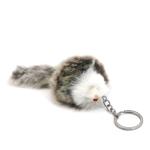 White Alloy Cute Doll Keyring Gray Frisco Furry Mouse shape OEM