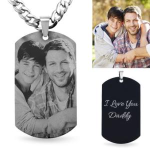 Quality 0.11oz 1.12in Custom Picture Pendant Necklace OEM Engraved Portrait Necklaces wholesale