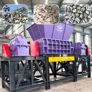 Quality High Efficiency Waste Shredder Machine Automatic Plastic Twin Shaft Shredder wholesale
