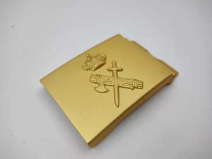 Quality Gold Plating Military Style Belt Buckle With Customized Pattern wholesale