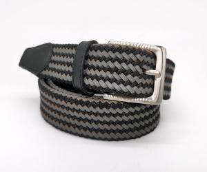Quality Braided 110cm Length Mens Elastic Stretch Belts With Leather Trim wholesale