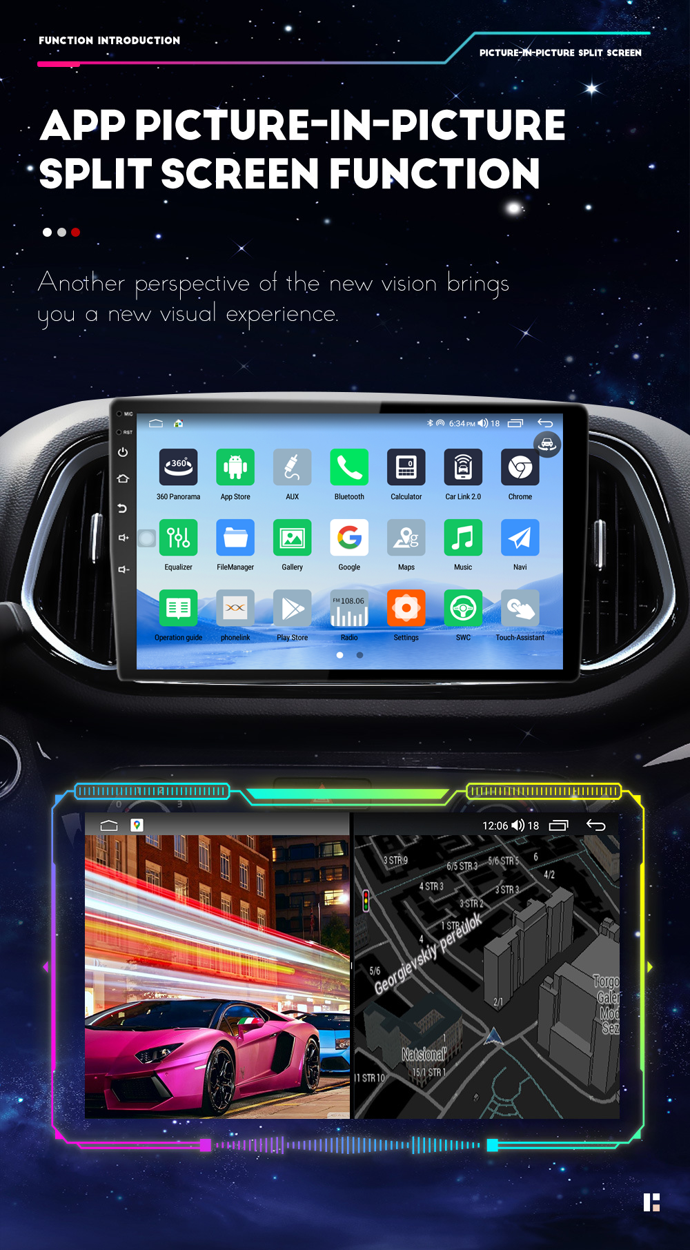 Universal 9'' 4 64G Android Car Radio with Intelligent System and GPS Navigation
