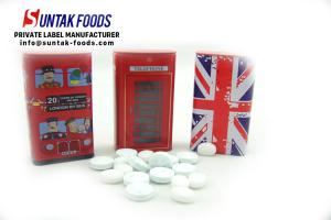 Quality Strong Peppermint Flavor Sugar Free Confectionery , White Calorie Free Mint Candy wholesale