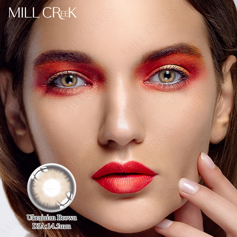 Ukrainian Monica Russian Brown Colored Contacts Lenses Yearly
