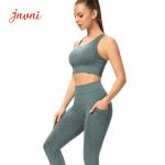 Acid Wash Athletic Wear Set High Impact Sports Bra 100% Squat Proof Pocket