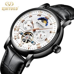 Quality Luxury Brand KINYUED Watches Tourbillon Automatic Movement With Moon Phase Mens Automatic Mechanical Watch wholesale