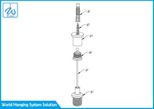Quality Ceiling Cable Suspension Kit For Concrete Brass Steel Material ODM / OEM Service wholesale