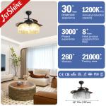 1stshine Plastic Blades Ceiling Fan with Hidden Blades Home Office Cooling Air