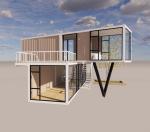 20ft or 40ft Luxury Design Two Layers Apartment Fabricated Living Portable