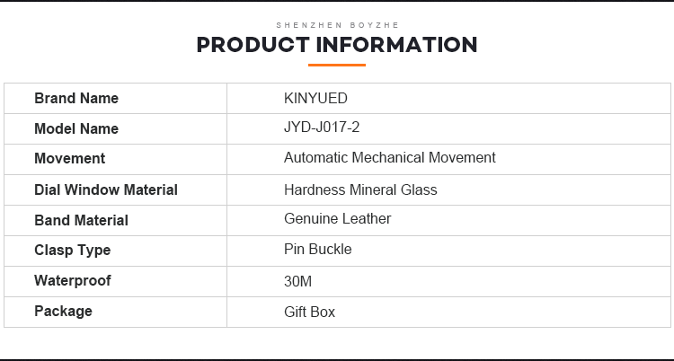 KINYUED oem waterproof custom logo leather fashion tourbillon skeleton wrist watch luxury automatic watches
