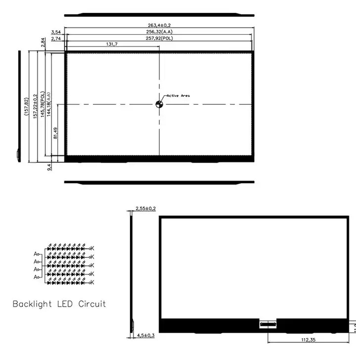 Odm 11.6 Inch Tft Lcd Screen Customized Resolution