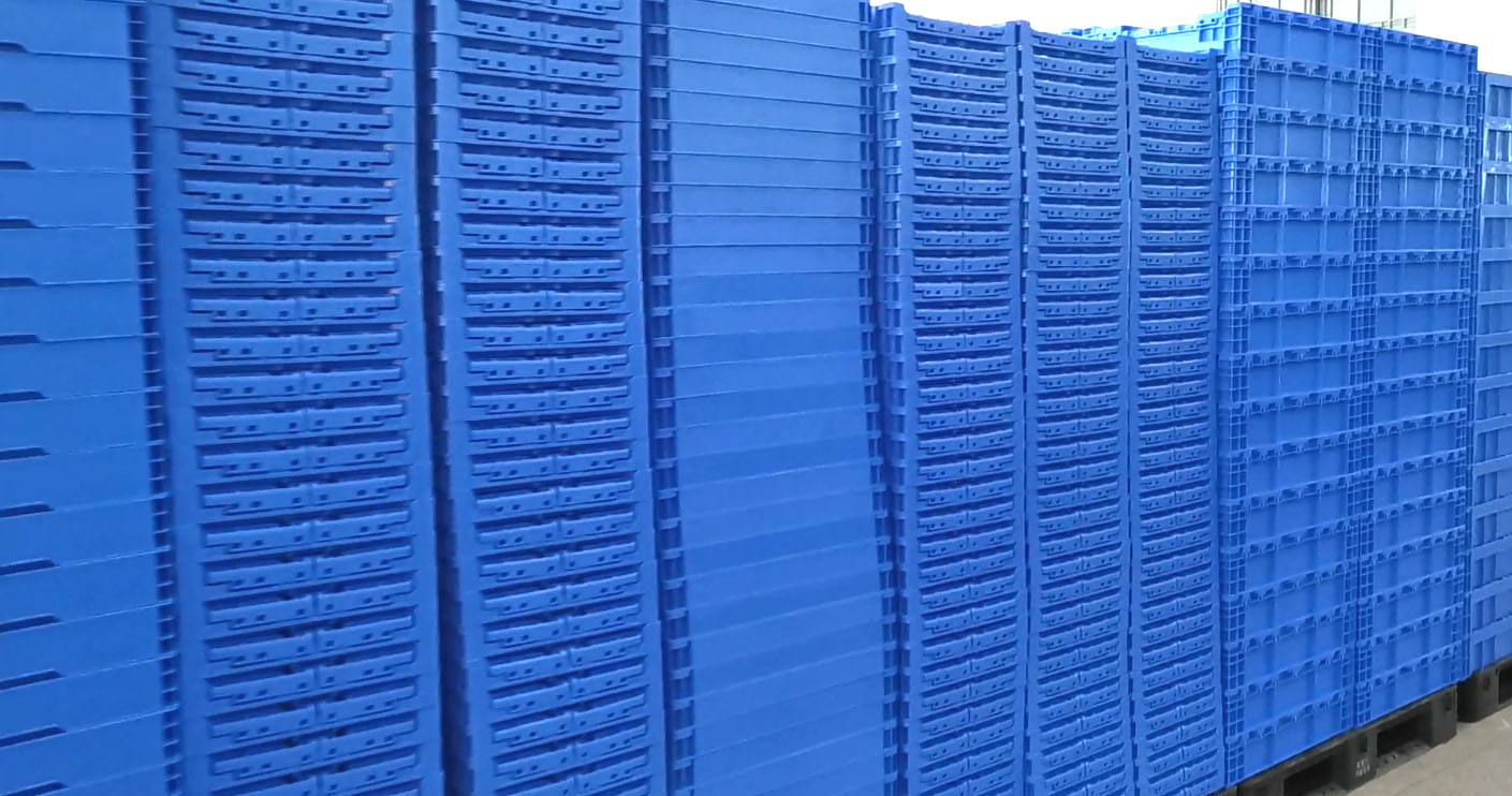 Vegetable Plastic Collapsible Storage Bins Warehouse Storage Logistic Transport