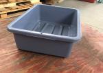 Grey Non Collapsible Plastic Luggage Airport Search Tote Tray For Airport Or