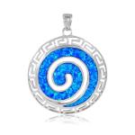 Tear Drop Key Charm Greek Opal Jewelry 47x27mm 925 Sterling Silver Rhodium