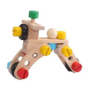 Quality Children's Benefit Intelligence Disassembly Assembly Car Toy Solid Wood Assembly Intelligence 30 Pieces Screw Toy wholesale