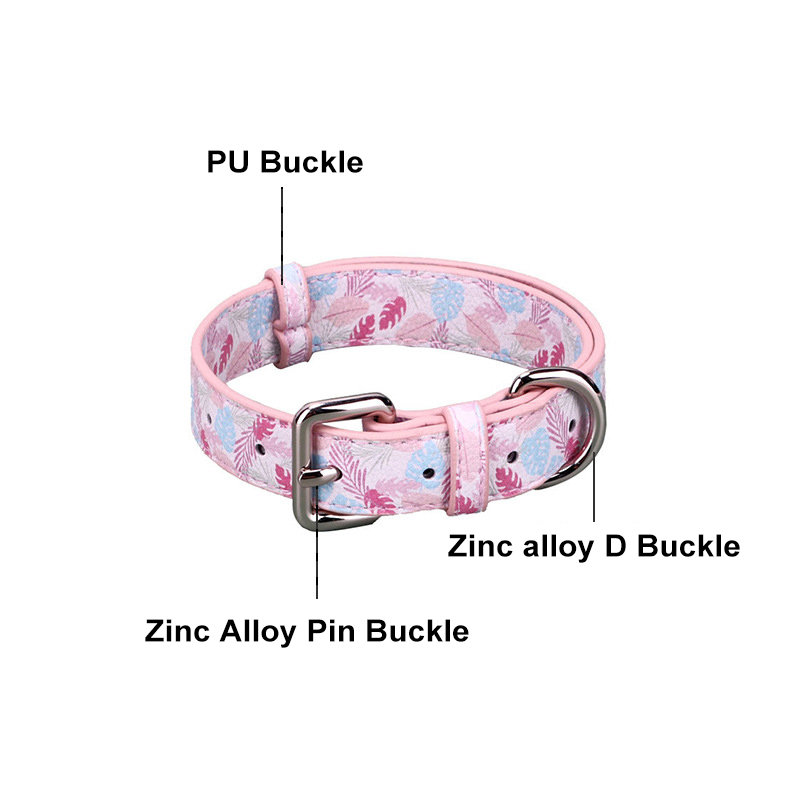 Pu Leather Personalized Dog Collars Custom Printed Charms Designer Dog Collars