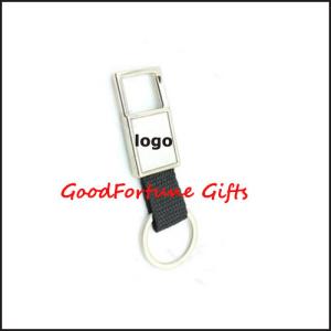 Quality Promotion gift printed logo Metal Braid Loop Keyrings wholesale