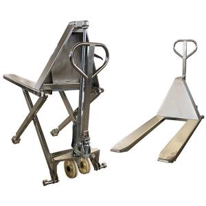 Quality 1000kg Stainless Scissor Pallet Truck Manual Lifting Height 800mm wholesale
