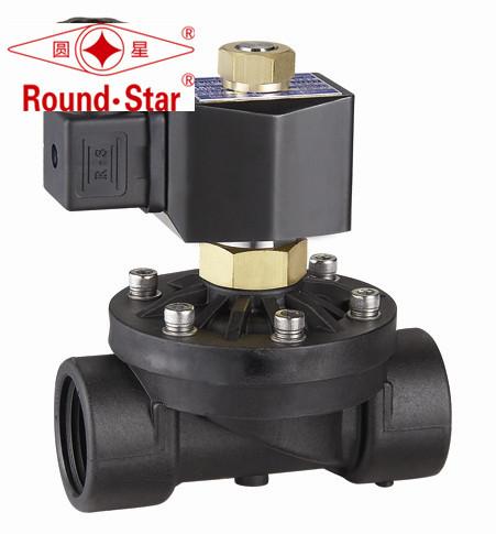 Black Directional Water Air Plastic Solenoid Valve , Corrosive Liquid Solenoid