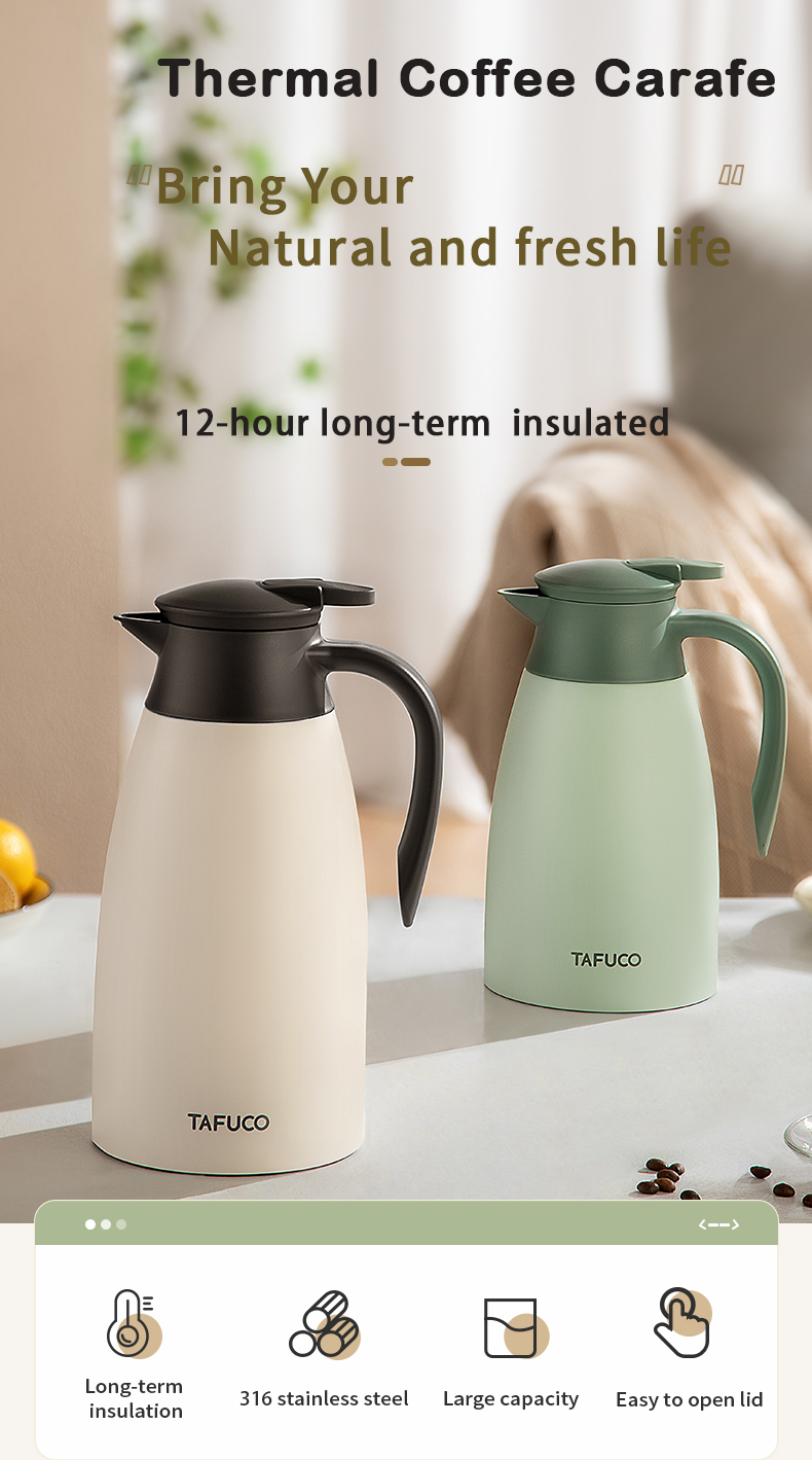 Customized 2L Stainless Steel Insulated Vacuum Flask Portable Water Bottle Pot