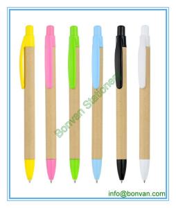 Quality eco paper promotional pen, craft paper advertising ball pen wholesale
