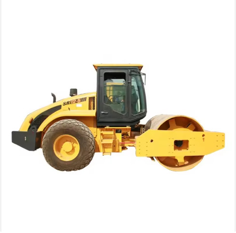 Yellow road rolling construction vehicleShantui SR12P-5 Single Drum 10ton Compactor Vibratory Mini Road Roller