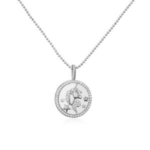 Quality ODM Sterling 925 Silver Pendant Custom Pattern Crystal Necklace wholesale