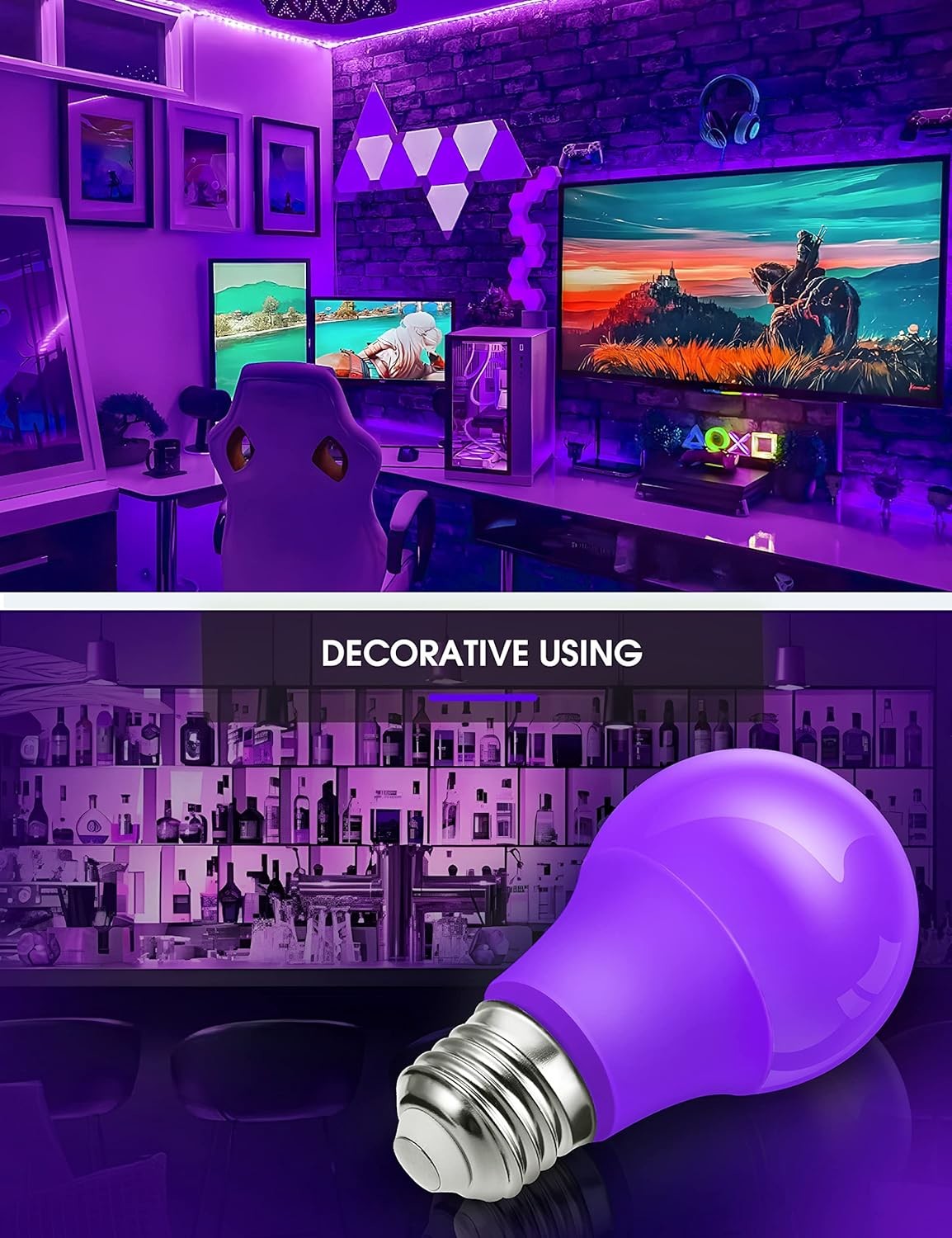 60W Equivalent 9W LED A19 Amber Light Bulbs For Warm And Vibrant Illumination