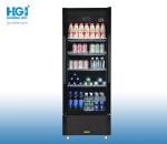 280L Upright Showcase Cooler Market 1.6m Double Glass Door Display Fridge