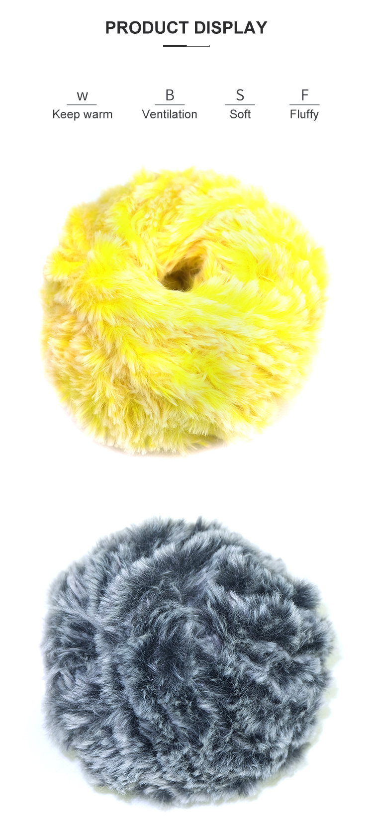 Soft Mink Chunky Hand Knit Yarn Polyester Yarn Yarn Bleached Dyed