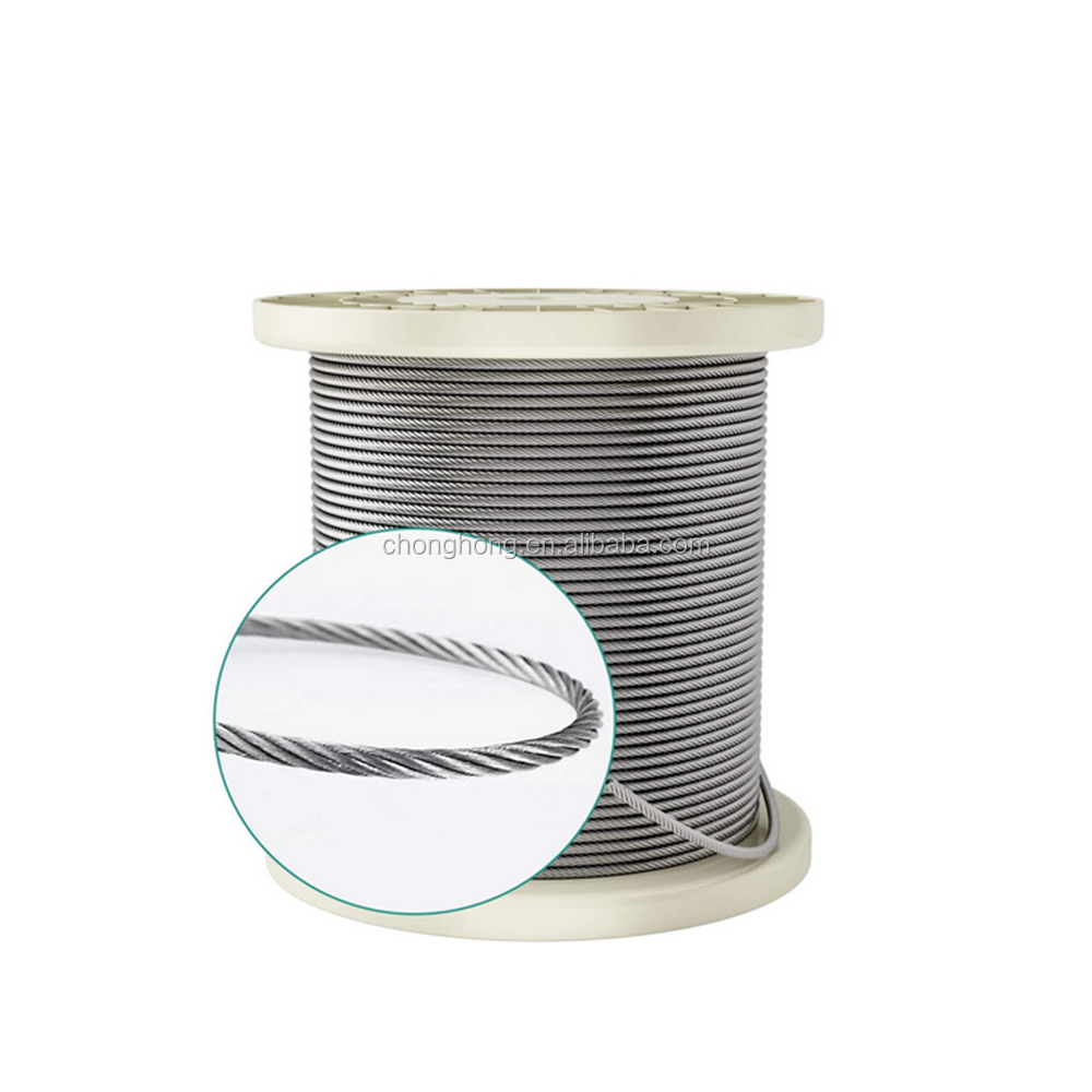 200fts Steel Cable T316 Stainless Steel Aircraft Cable 1x19 7x7 7x19 SS Cable Wire Rope for Deck Railing Hardware System