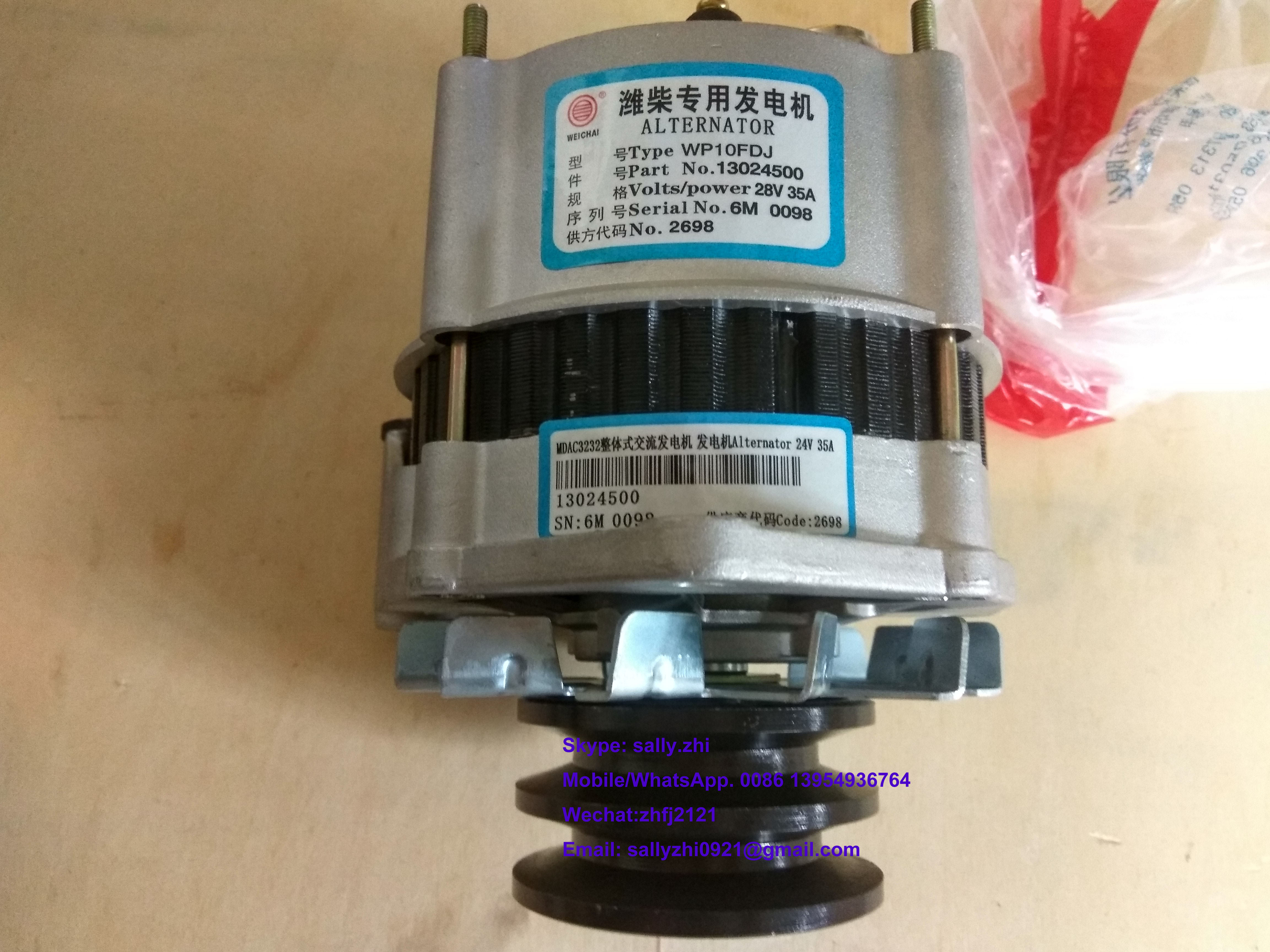 original 24 Volts Alternator , 13024500 , weichai engine parts for sale