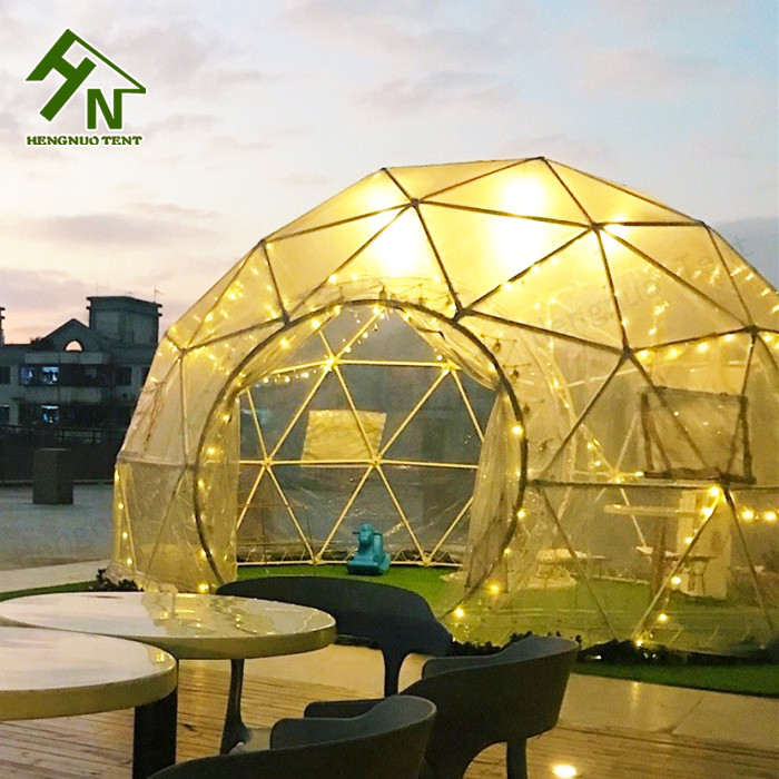 UV Resistant Geodesic Dome Tent Clear PVC 360 Degree Panorama Igloo Tent