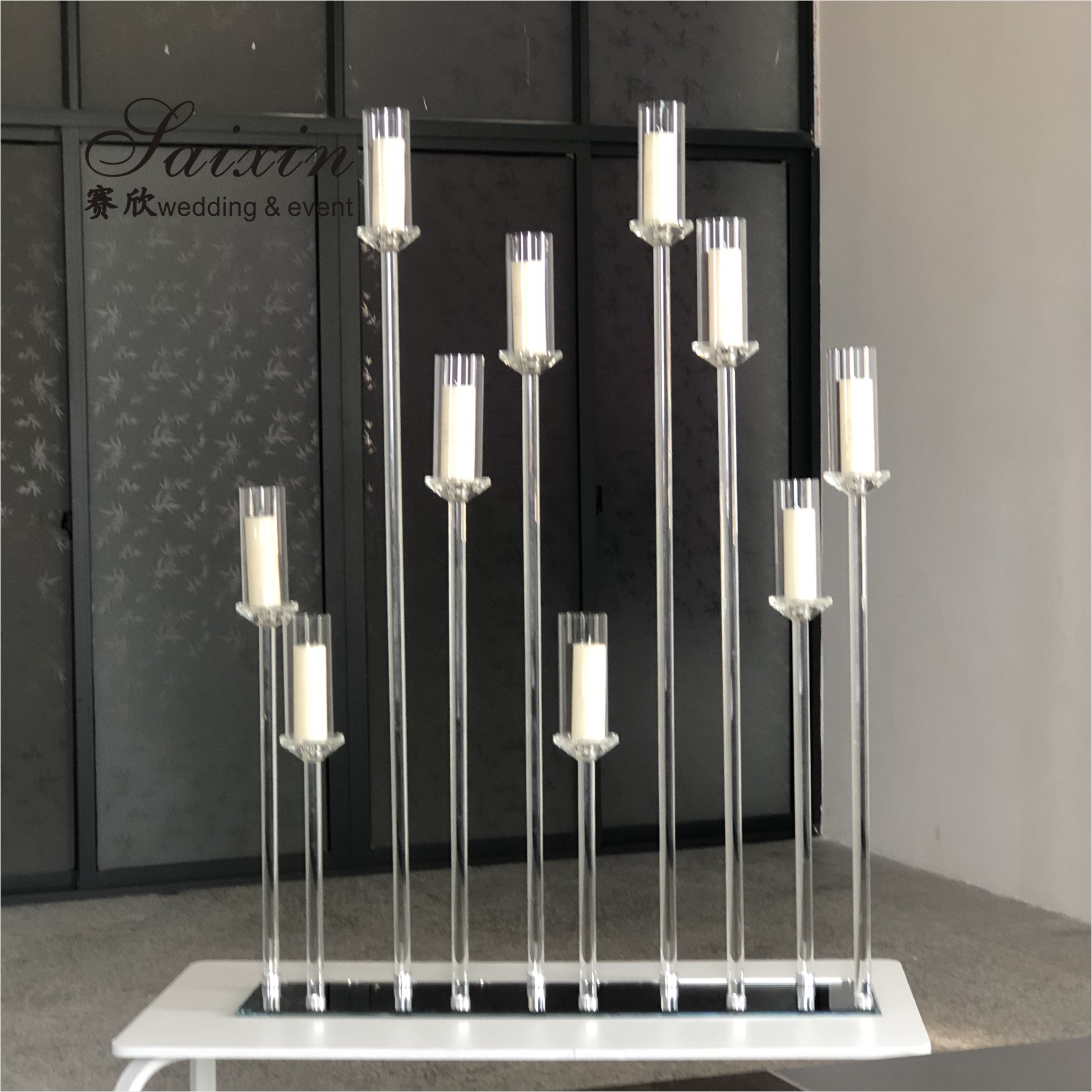 Hot sale crystal glass candelabra table centerpieces for wedding event decoration wedding
