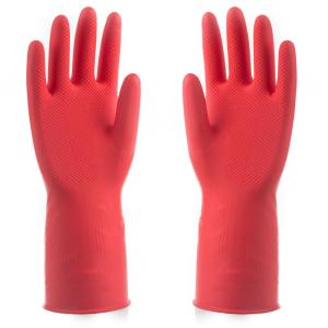 Quality Anti Tearance Unlined Rubber Gloves , Rubber Safety Gloves Chemicals Resistance wholesale