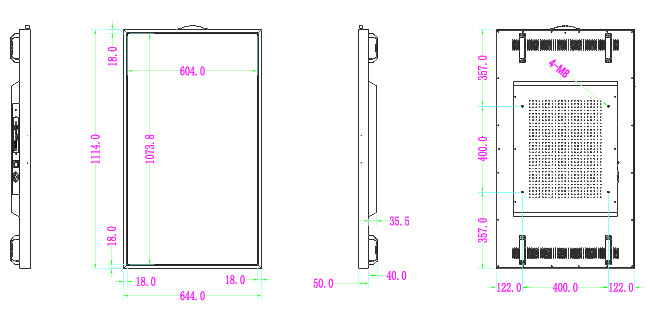 49 Inch Retail Shop Window LCD Display Monitor 1920x1080