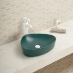 Polished Surface Counter Top Bathroom Sink White And Black Color Triangle