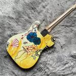 Custom Fender Style TLEE Electric Guitar Yellow Color Lotus Maple Fretboard