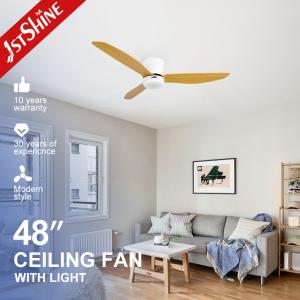 Quality Quiet DC Motor Flush Mount Ceiling Fan With Led Light Decorative wholesale