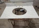 Customized Prefab Bathroom Vanity Tops Italian Carrara White Marble